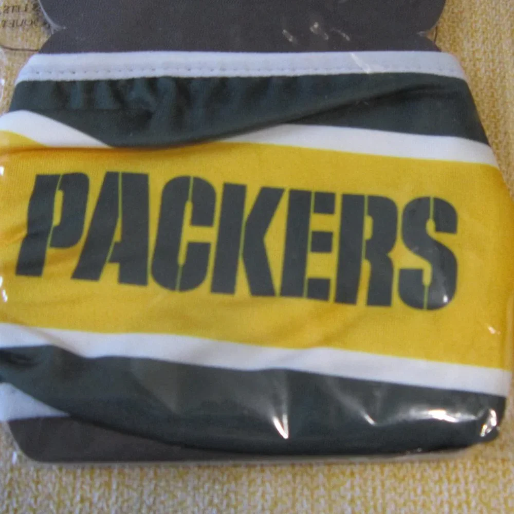NEW, NFL Green Bay Packers team face mask, NIB football fan sports health cover